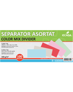 Intercalator carton 105x240mm 160g 100 buc/set culori asorate ECADA