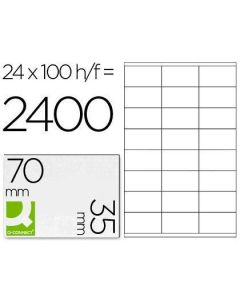 Etichete autoadezive Q-CONNECT 24/A4, 70 x 37 mm, albe, pretaiate, 100 coli/top