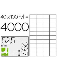 Etichete autoadezive Q-CONNECT 40/A4, 52.5 x 29.7 mm, albe, pretaiate, 100 coli/top