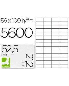 Etichete autoadezive Q-CONNECT 56/A4, 52.5 x 21.2 mm, albe, pretaiate, 100 coli/top