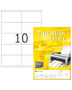 Etichete autoadezive TOPSTICK LABELS 10/A4, 105 x 57 mm, albe, pretaiate, 100 coli/top
