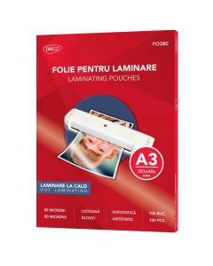 Folie laminare A3 80 microni 100/top DACO