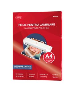 Folie laminare A4 80 microni 100/top DACO