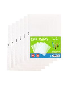 Folie protectie pentru documennte A4 30 microni transparenta ECADA 100/set