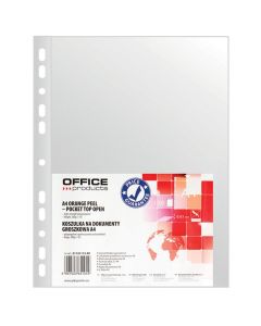Folie protectie pentru documente A4, 30 microni, 100/set, Office Products - transparenta