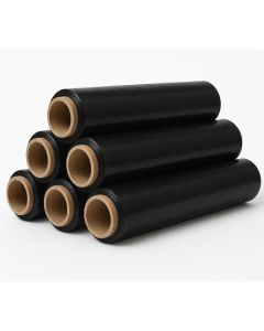 Folie stretch manuala, 23 μ, 1.5 kg, tub 300 gr, neagra, bax 6 role