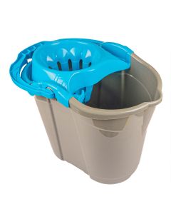 Galeata cu storcator premium, gri-turcoaz, LUXIA, 14l - 1