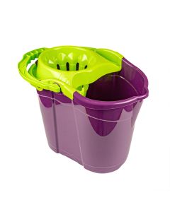 Galeata cu storcator premium, mov-verde, LUXIA, 14l - 1