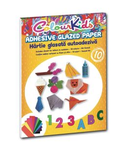 Hartie glasata autocolanta A4 10 culori/set colour kids PIGNA