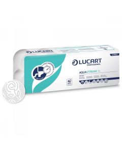 Hartie igienica alba 2 straturi, 22m, Aquastream 10, LUCART, 10role/set - 1