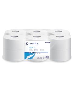 HARTIE IGIENICA MINI JUMBO ALBA 2 STRATURI, 130M, STRONG 19J, LUCART, 12ROLE/BAX