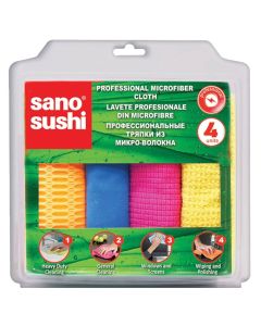 Lavete microfibra profesionale, SANO SUSHI, 4buc/set