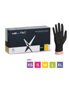 Manusi nitril negre easyCARE Flex, ZARYS, 100buc/cutie - 1