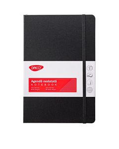 Agenda notebook A5, 80 file, negru, DACO