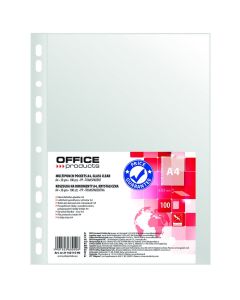 Folie protectie pentru documente A4, 30 microni, 100/set, Office Products - cristal