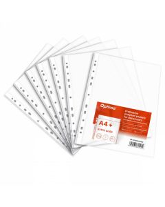 Folie protectie pentru documente A4, 60 microni, 100/set, Optima Extra Wide - transparent