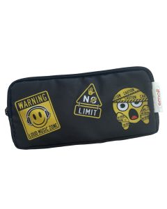 Penar etui dreptunghiular 3 fermoare negru Emoji PIGNA
