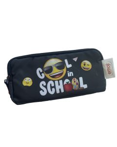 Penar etui dreptunghiular 3 fermoare negru School Emoji PIGNA