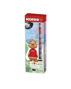 Plastilina 10 culori pastel 200g KORES