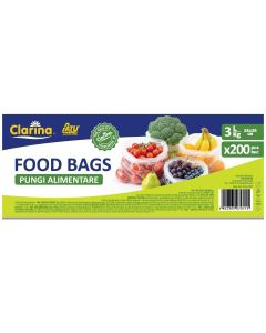 Pungi alimentare rezistente, 3kg, 28x38 cm, CLARINA, 200 buc/rola
