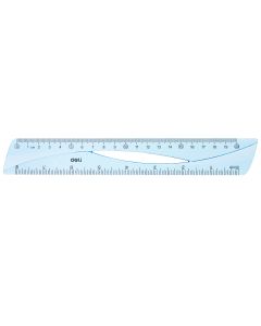 Rigla 20cm albastra transparenta DELI