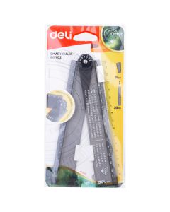 Rigla smart pliabila 30 cm neagra transparenta DELI