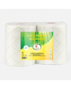 Rola prosop bucatarie, hartie alba, 2 straturi, 2 role/set, KOOBIC, 2x110foi