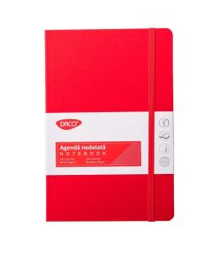Agenda notebook A5, 80 file, rosu, DACO