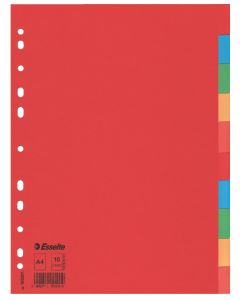 Separatoare carton 10 culori A4 economy ESSELTE