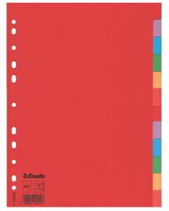 Separatoare carton 12 culori A4 economy ESSELTE