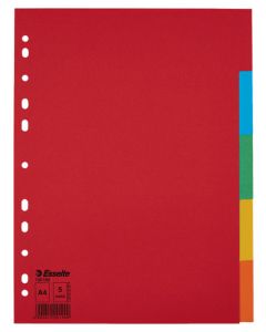 Separatoare carton 5 culori A4 economy ESSELTE