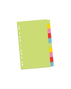 Separatoare index carton A4, 10 cul./set.