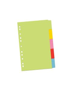 Separatoare index carton A4, 5 cul./set.
