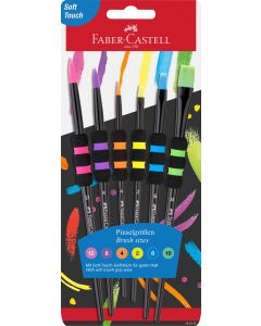 Set 6 pensule soft touch black FABER-CASTELL