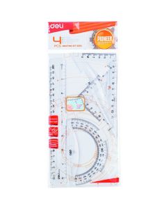 Set geometrie 4 piese transp. eg00412 DELI