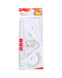 Set geometrie 4 piese transp. eg00512 DELI