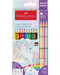 Set promo creioane Colorate 10+3 culori grip 2001 Unicorni FABER-CASTELL