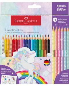 Set promo creioane Colorate 18+6 culori grip 2001 Unicorni FABER-CASTELL