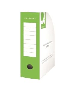 Suport documente vertical carton Q-CONNECT, cotor 100 mm, carton 370 gsm, verde