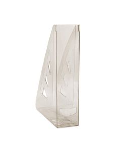 Suport documente vertical plastic OFFICE Products, 70 mm, transparent fumuriu