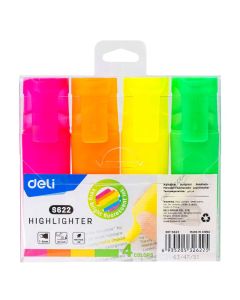 Textmarker set 4 accent S621 Deli