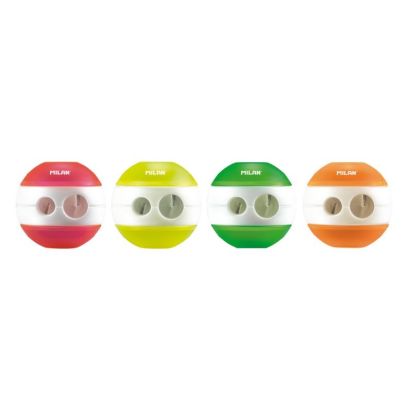 Ascutitoare dubla cu container Sphere fluo MILAN - 1