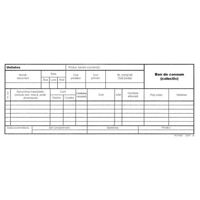 Bon de consum colectiv autocopiativ color - 1