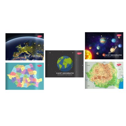 Caiet geografie 17x24 24 file coperta plastic DACO - 1