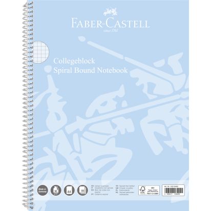 Caiet spira A4 80 file 90 gr aritmetica coperta carton Bleu Sky FABER-CASTELL - 1