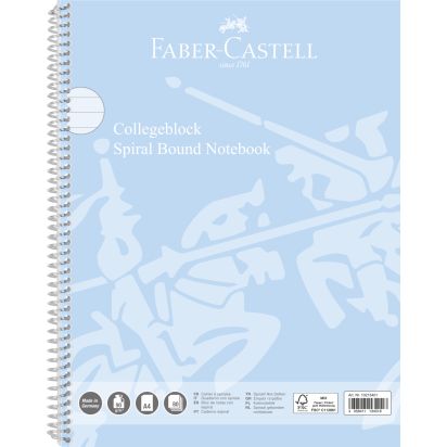 Caiet spira A4 80 file 90 gr dictando coperta carton Bleu Sky FABER-CASTELL - 1