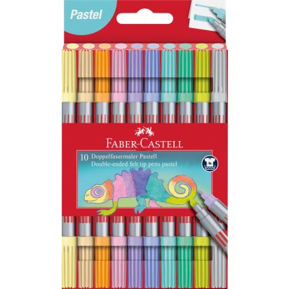 Carioca 10 culori pastel 2 capete FABER-CASTELL - 1