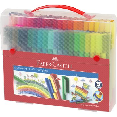 Carioca 80 culori Conector cut cadou FABER-CASTELL - 1