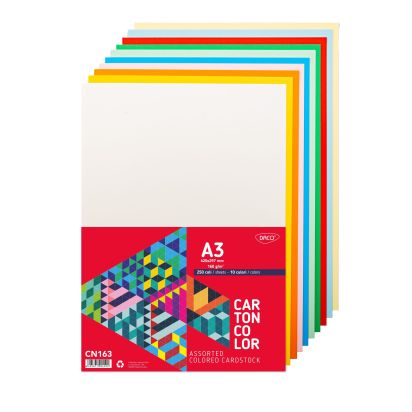 Carton color A3 160g/mp 250 coli 10 culori DACO - 1