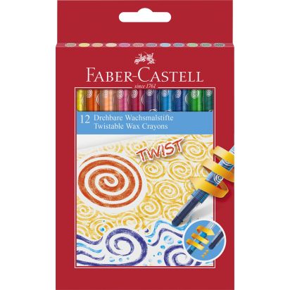 Creioane cerate retractabile 12 culori FABER-CASTELL - 1